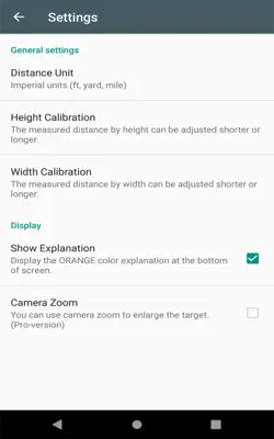 Distance rangefinder android App screenshot 1